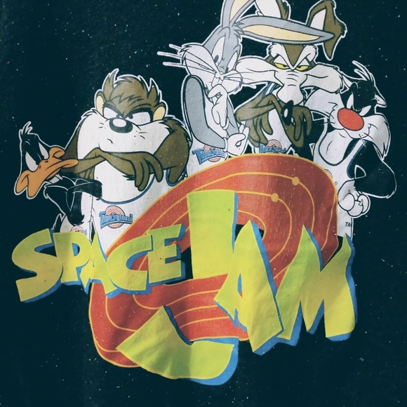 Vintage Black Space Jam Graphic Tee – XL - Picture 4 of 4